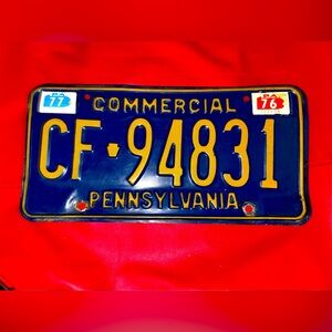 Pennsylvania Vintage 1976-77 Commercial License Plate. CF-94831